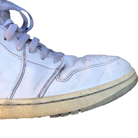 BEATER 2015 Nike Air Jordan 1 Mid White Wolf Grey Size 14 - Picture 9 of 16